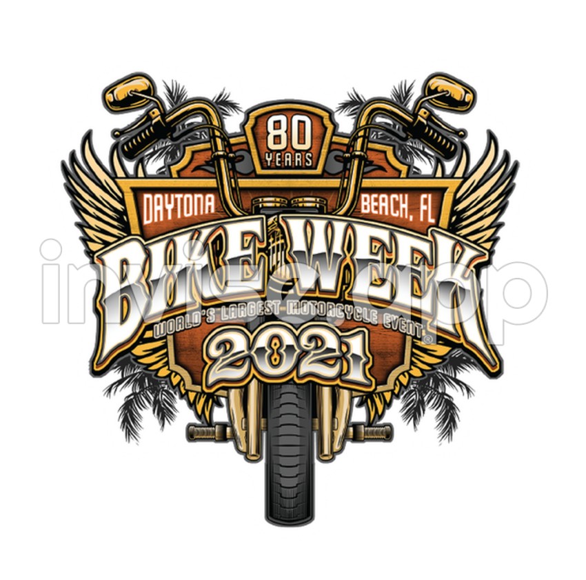 2021 Bike Week Daytona Beach Official Logo Sticker Biker Life Clothing - Black Bike Week Daytona Beach