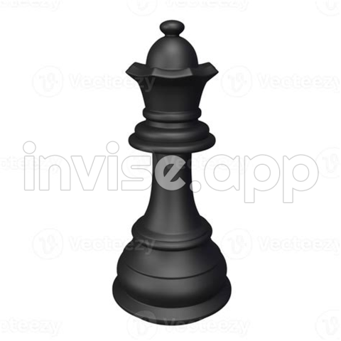 Black Queen Digital Art - 3D Rendering Black Queen Isolated On Transparent Background Object