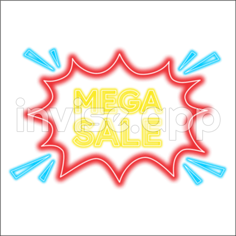 Mega Sale Banner, Sale, Promo, Banner And Vector With Transparent - Mega Big Sale Colourful Banner